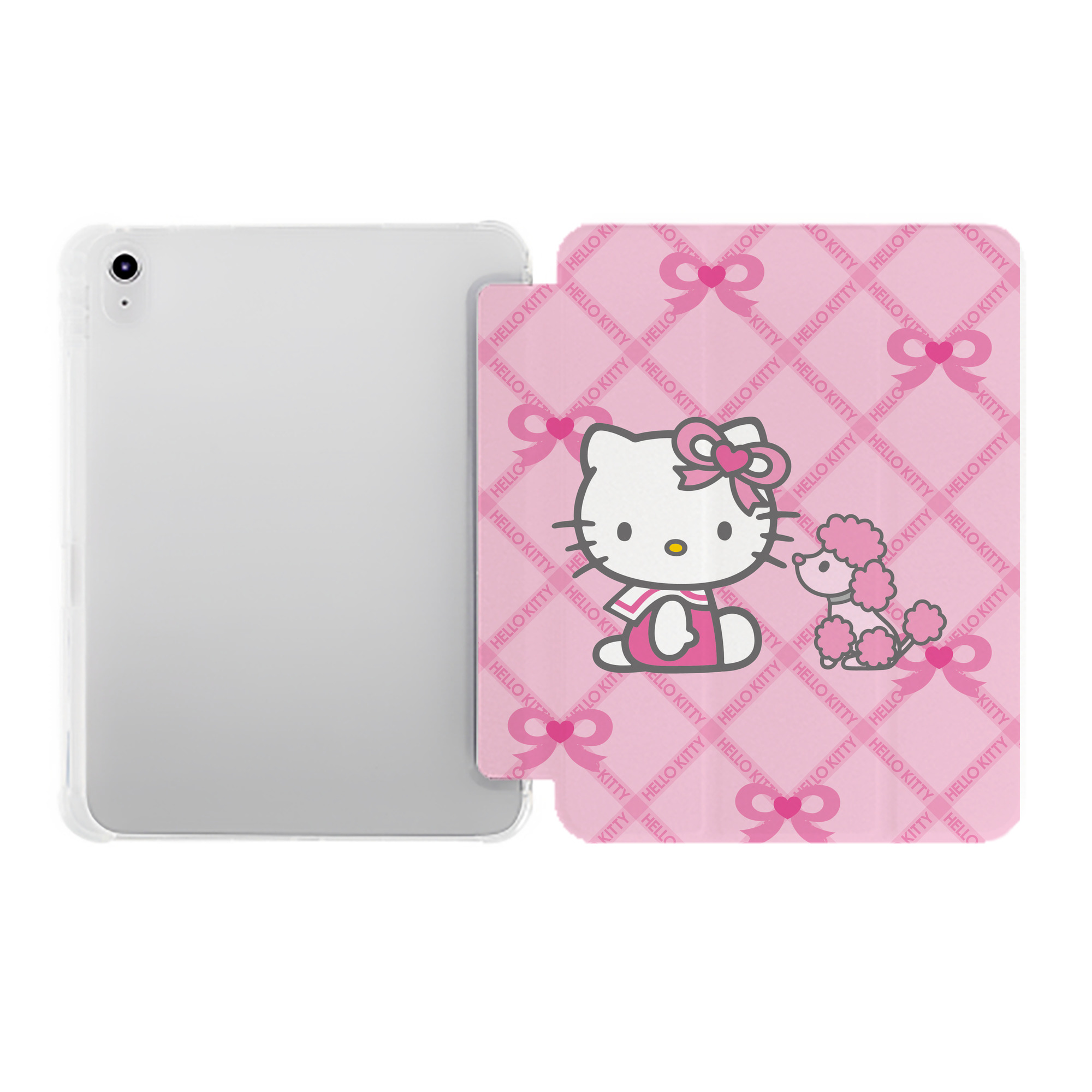 （画像用） Hello Kitty ハローキティ IPad ケース ペン収納付き 三つ折りスタンド PUレザー×シリコン 対応機種9.5/10.5/10.9インチ